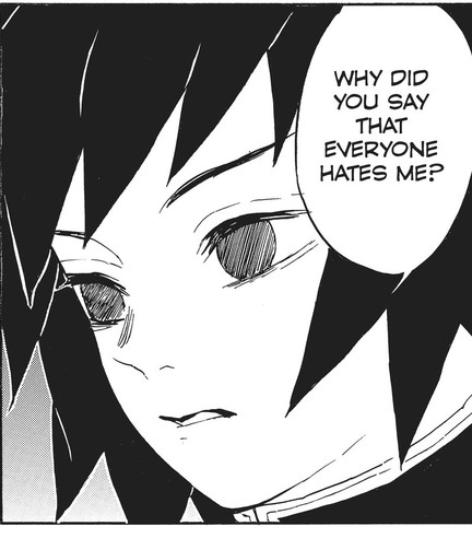 Demon Slayer: Kimetsu no Yaiba Vol. 6 (VIZ Media), p.10 — the same panel, VIZ recast as a question: "WHY DID YOU SAY THAT EVERYONE HATES ME?"