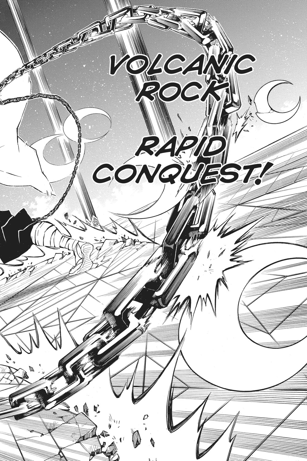 Gyomei Himejima performs Stone Breathing Fourth Form: Volcanic Rock – Rapid Conquest, Kimetsu no Yaiba Vol. 19