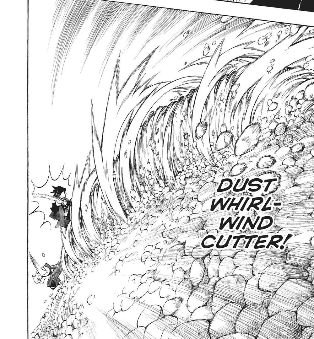 Sanemi Shinazugawa unleashes Wind Breathing First Form: Dust Whirlwind Cutter, Kimetsu no Yaiba Vol. 16