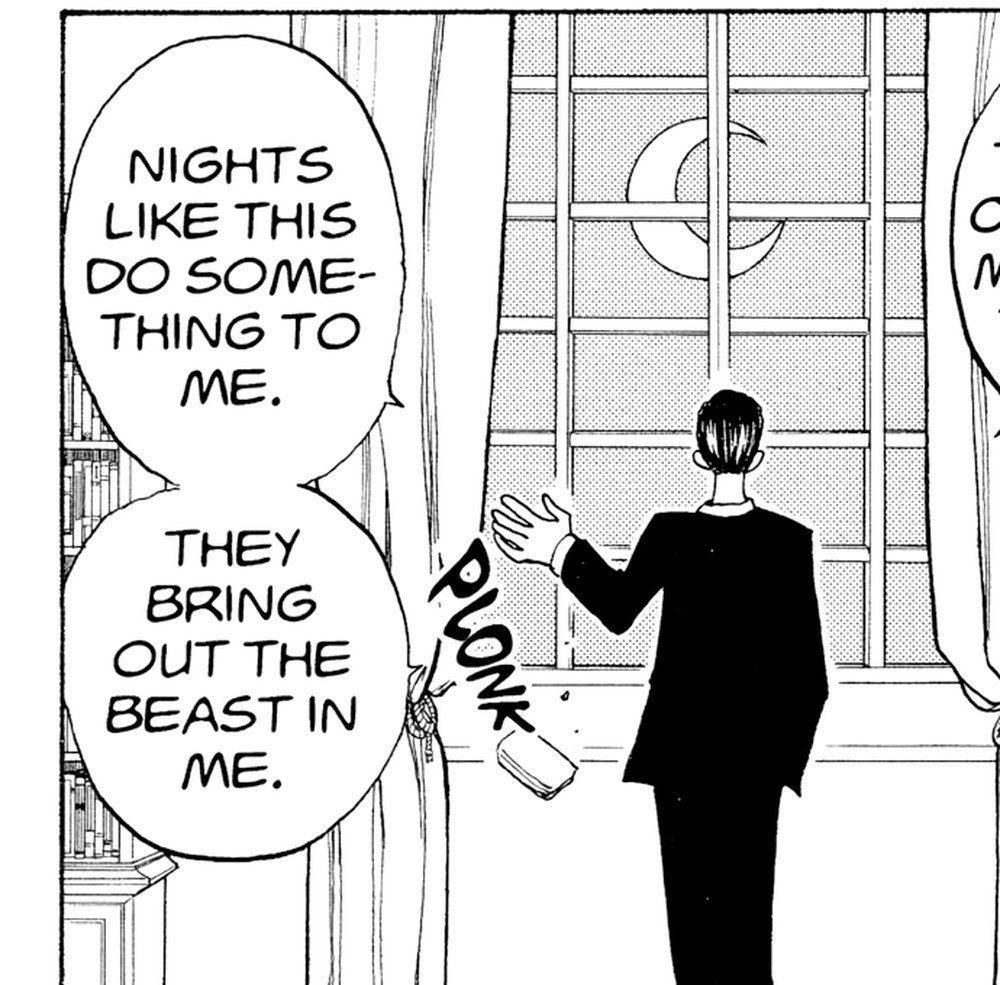 One Piece Vol. 4 (VIZ Media), p.35 — the same panel: "NIGHTS LIKE THIS DO SOMETHING TO ME. THEY BRING OUT THE BEAST IN ME."