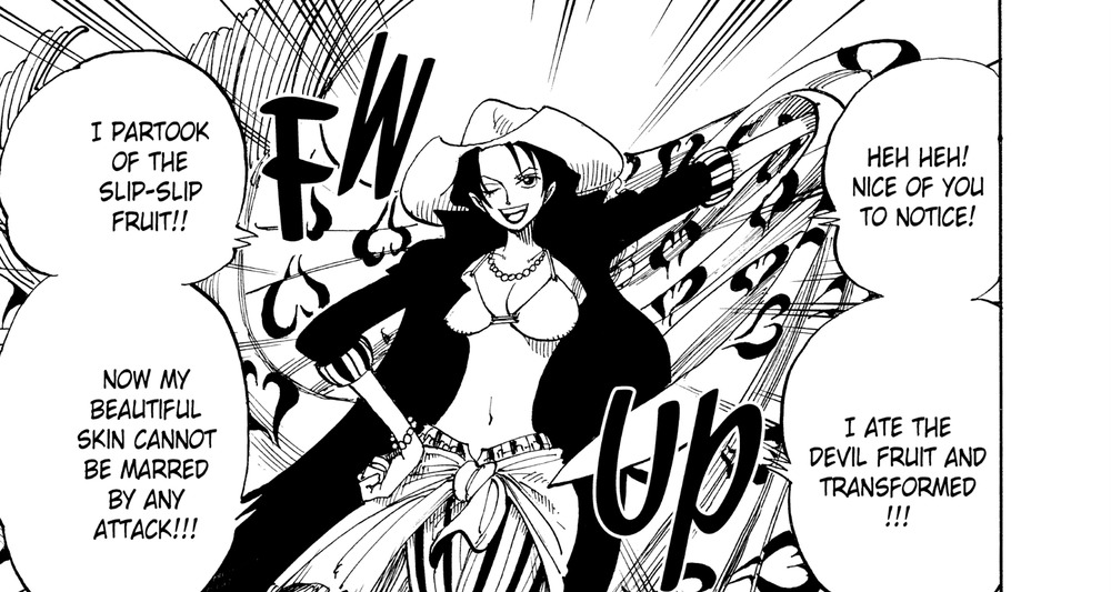 Alvida reveals she ate the Slip-Slip Fruit, One Piece Vol. 11